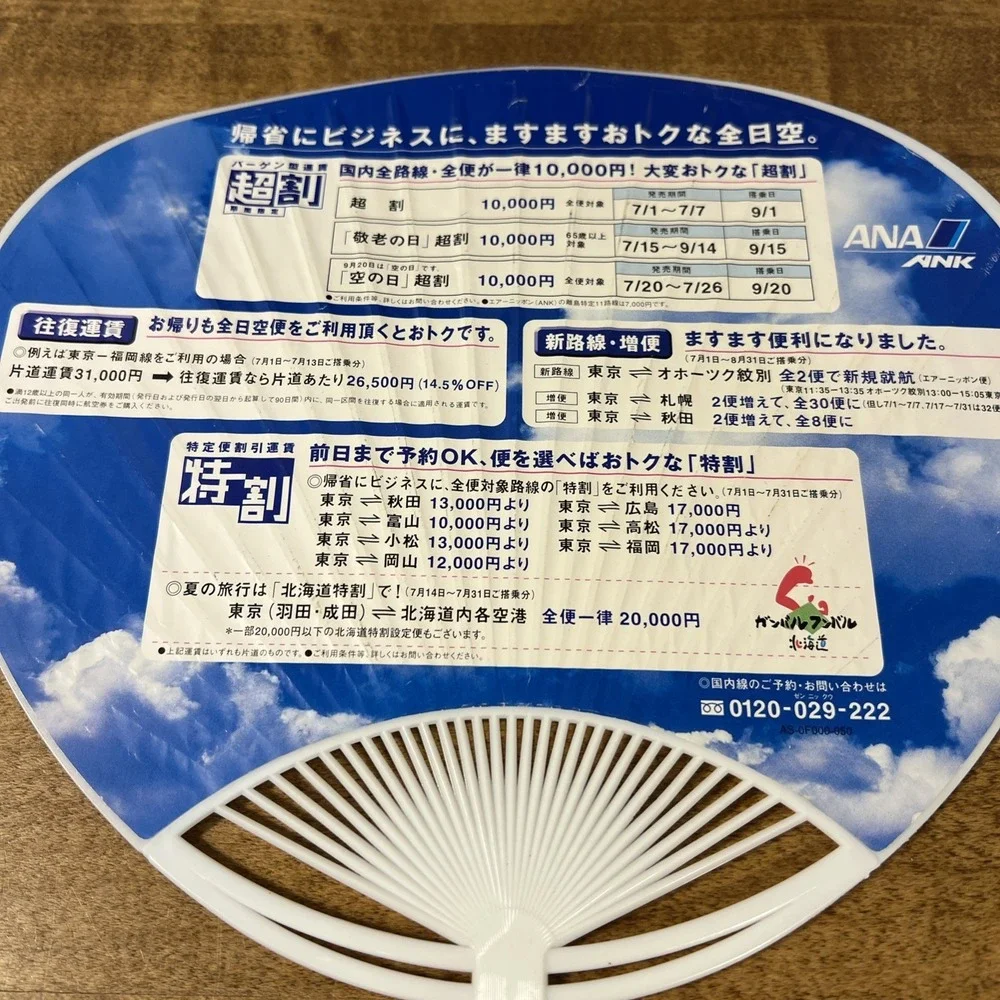 Vintage Pokemon ANA Jet Hand Fan 2000 Nintendo All Nippon Airways Japanese